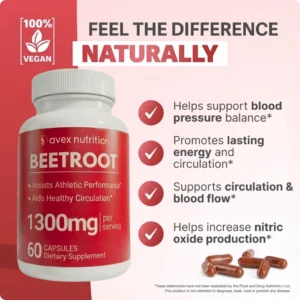 Avex Nutrition® Premium Beetroot Capsules for Natural Support 10 Avex Nutrition® Premium Beetroot Capsules for Natural Support